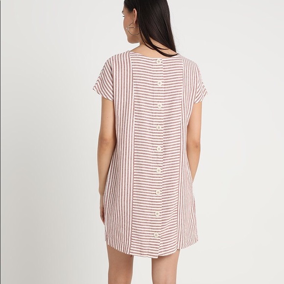 Madewell Stripe-Play Button Back Tee Dress - Picture 2 of 8